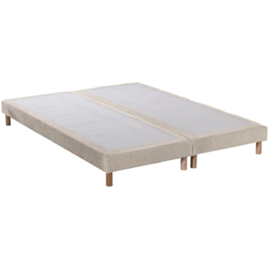 Ensemble matelas mousse HD SERENA + sommier, chenille bouclettes Crème