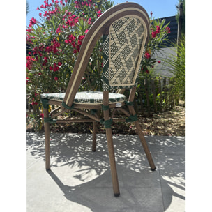 BISTRO - Lot de 2 fauteuils de jardin empilables en aluminium - vert