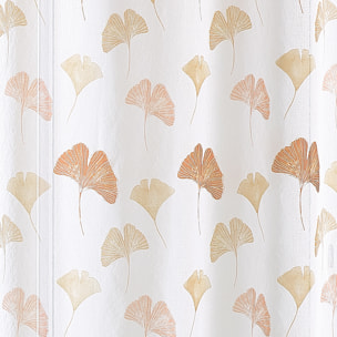 Voilage léger imprimé motif ginkgo - Terracotta