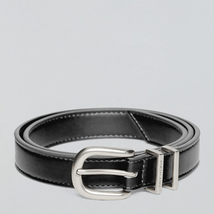 Cinturón Blossom negro con grabado Polo Club