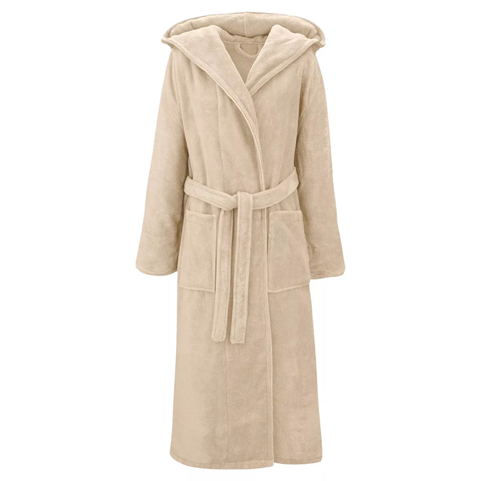 Peignoir coton mélangé 300 g/m² uni ecru Teddy angora
