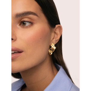 Pendientes Petal Acero Baño Oro