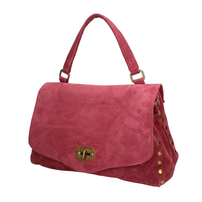 Borsa a mano da donna Made in Italy - Modello Zelia Elite - Pelle scamosciata - 37.0 x 22.0 x 15.0 cm