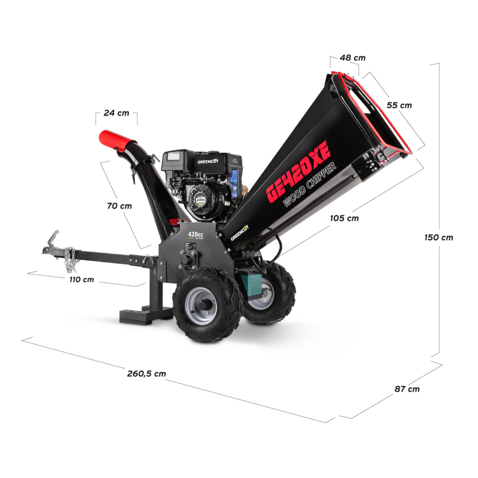 Biotrituradora con motor de gasolina - GREENCUT GE420XE