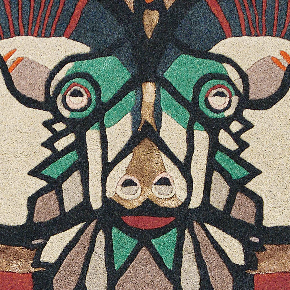 Tapis salon et chambre fait à la main en laine motif fresque LUNICIA