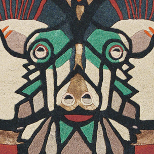 Tapis salon et chambre fait à la main en laine motif fresque LUNICIA