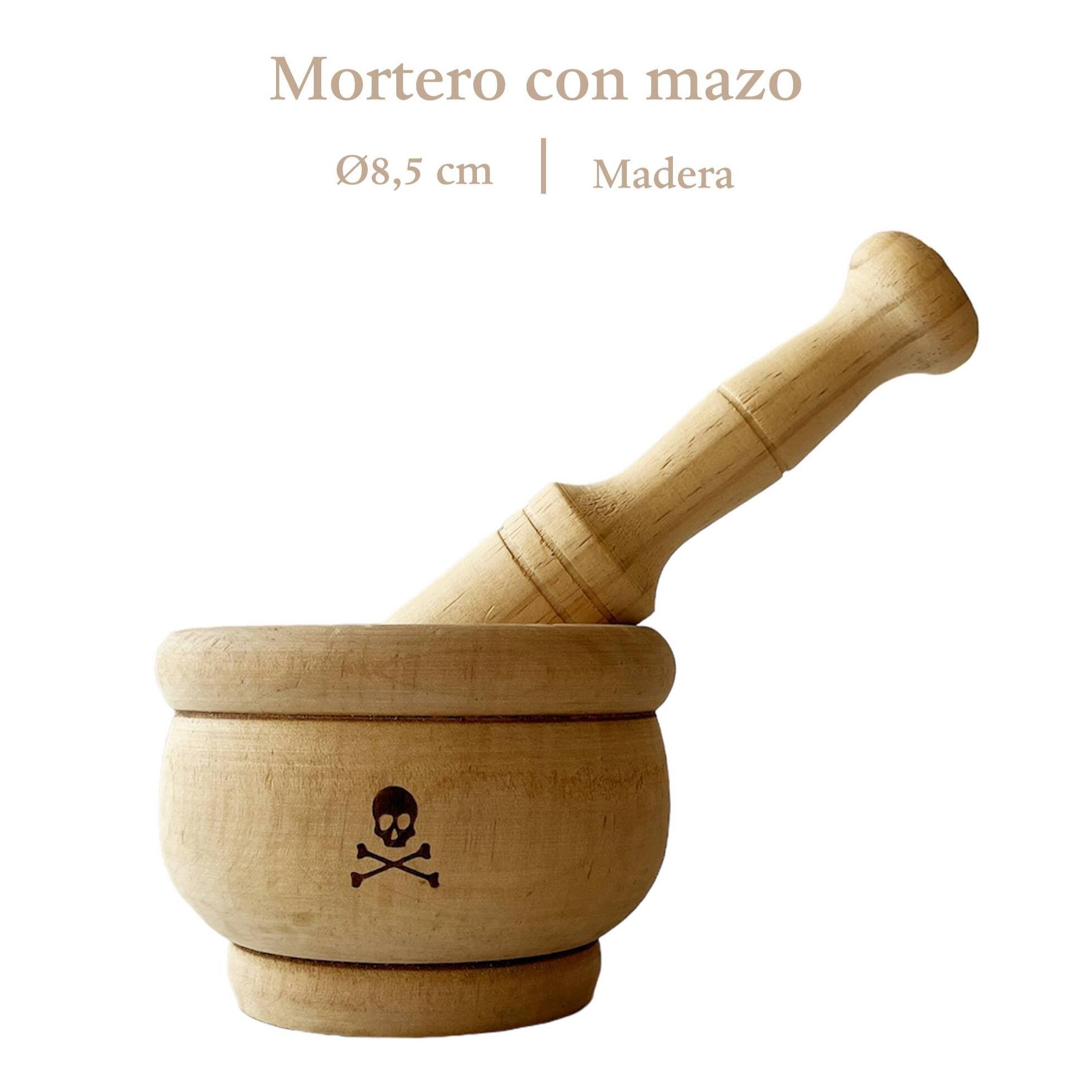 Mortero con mazo ø8,5cm en madera scalpers home