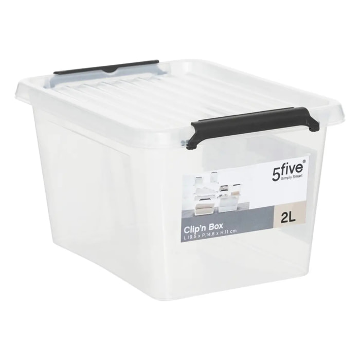 Boîte en plastique transparente 2L Clip N' Box