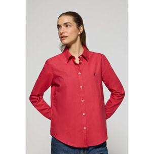 Camicia oxford rossa con logo Rigby Go ricamato