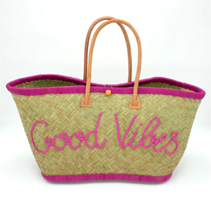 Panier artisanal de Madagascar - Good Vibes GM Fuchsia
