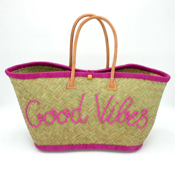 Panier artisanal de Madagascar - Good Vibes GM Fuchsia