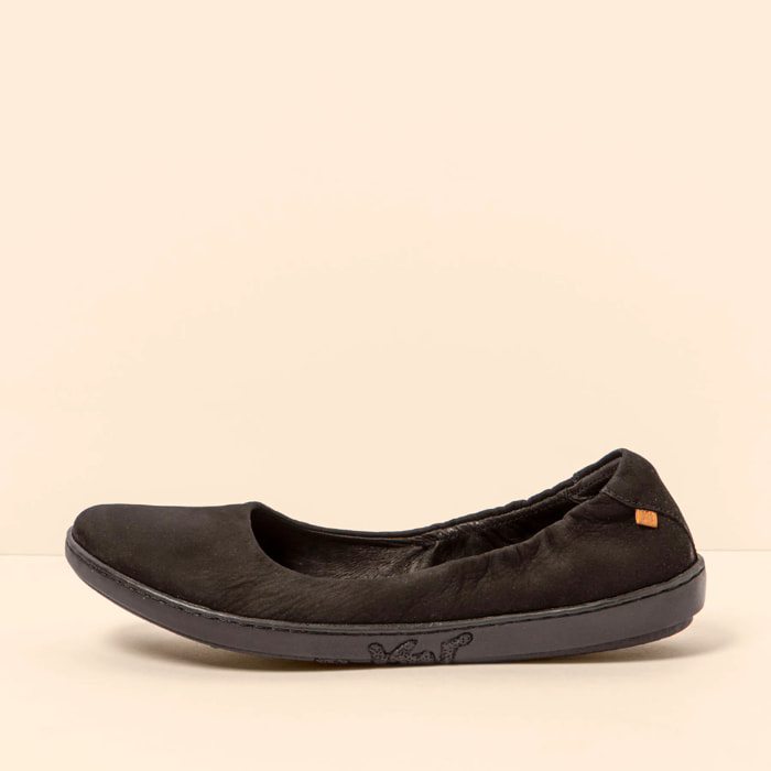 Bailarinas N5300 NOBUCK LAVADO BLACK-BLACK/ CORAL color Black-black