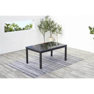 Table de jardin et 8 chaises en aluminium gris BAFFADI