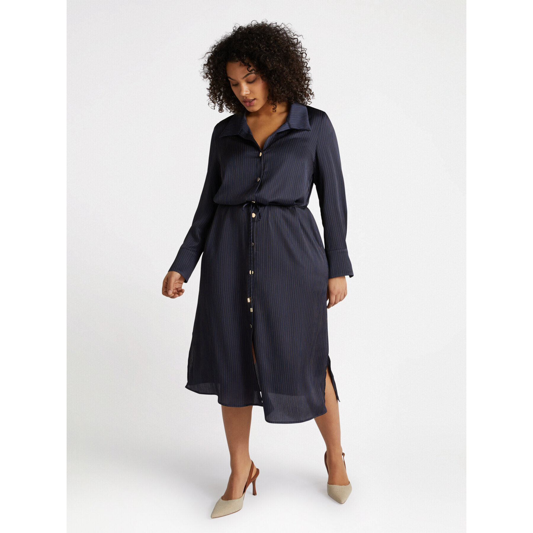 Fiorella Rubino - Vestito chemisier con cintura - Blu