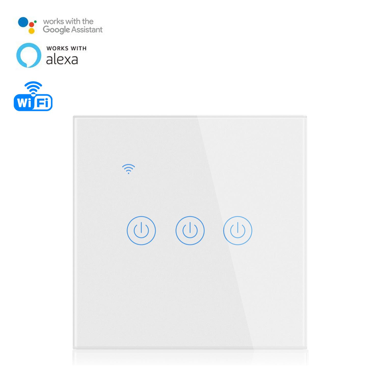 Switch Wifi Smarthome con 3 pulsanti compatibile con Amazon Alexa e Google Home