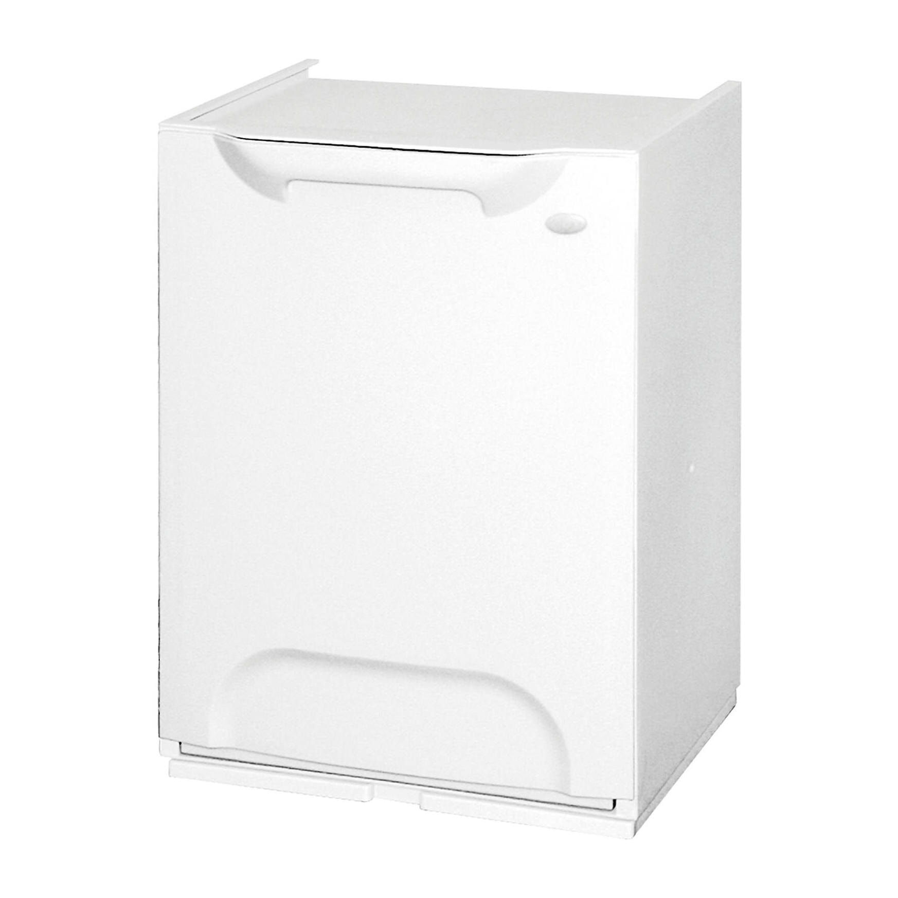 Pattumiera Dorothy, Cestino portarifiuti, Bidone per raccolta differenziata, Cestino spazzatura, 100% Made in Italy, 34x29h47 cm, Bianco