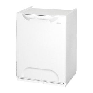 Pattumiera Dorothy, Cestino portarifiuti, Bidone per raccolta differenziata, Cestino spazzatura, 100% Made in Italy, 34x29h47 cm, Bianco