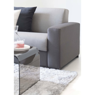 Divano fisso con penisola Azechiele, Sofà ad angolo, Penisola contenitore reversibile, Braccioli slim, 100% Made in Italy, Cm 260x95h90, Grigio bicolor