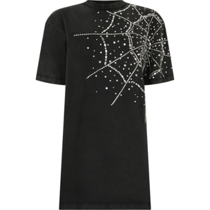 PHILIPP PLEIN T-Shirt Dress Spiderweb Strass