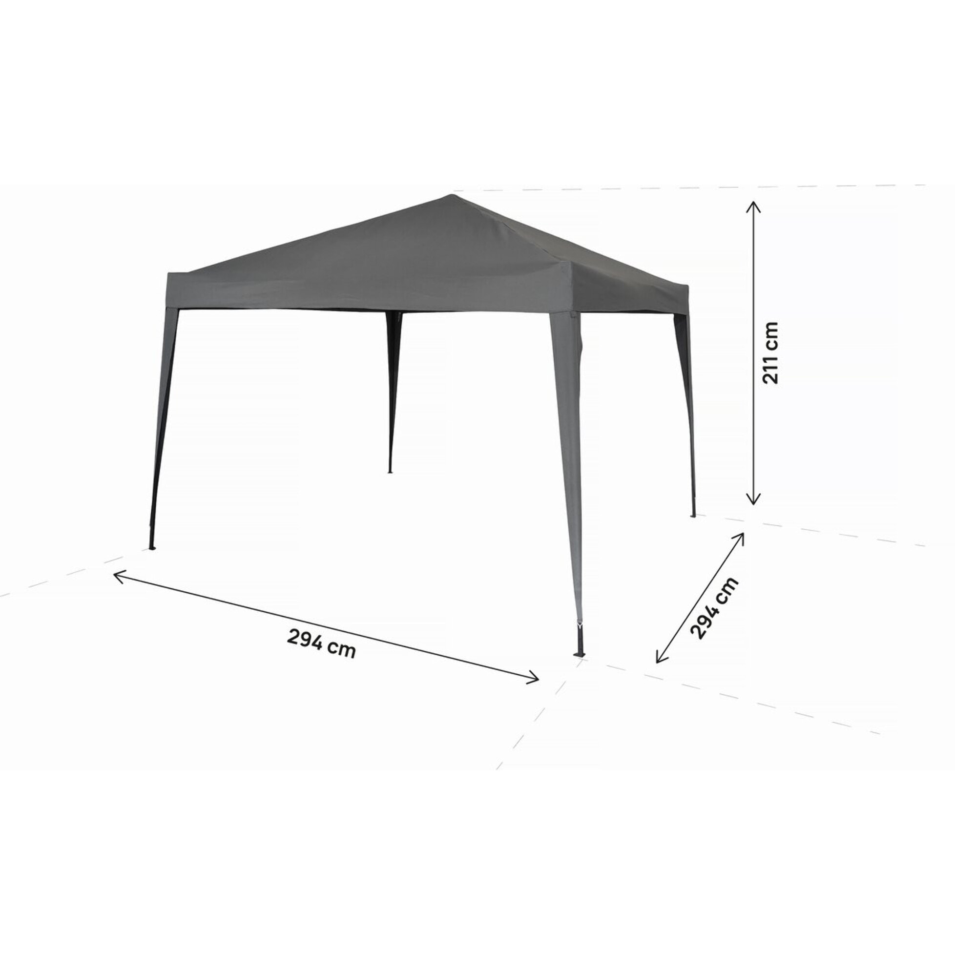 Tonnelle de jardin pliante "Svetlana 3" - 9 m² - 3 x 3 m - Gris