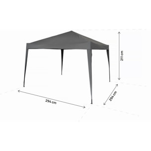 Tonnelle de jardin pliante "Svetlana 3" - 9 m² - 3 x 3 m - Gris