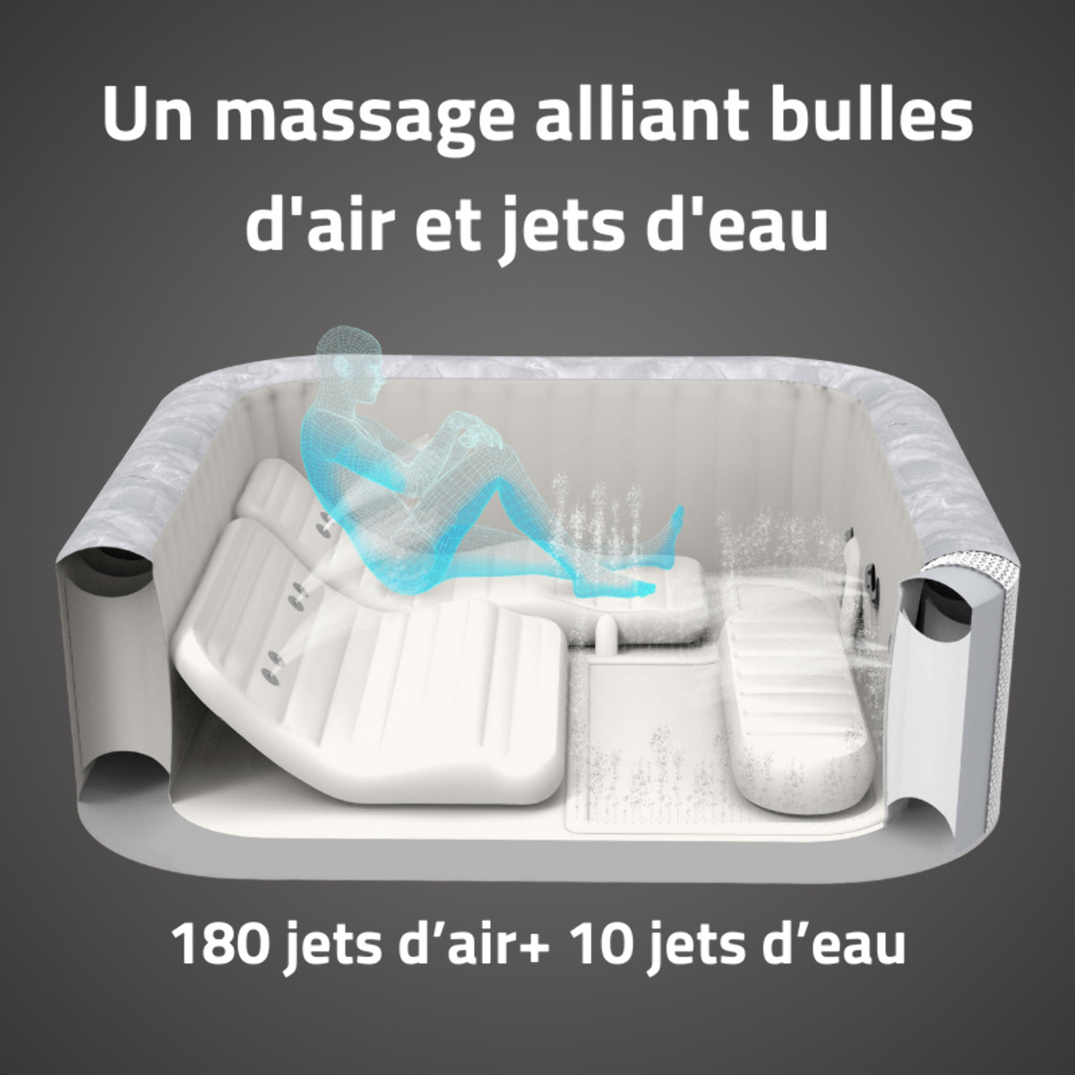 Bestway Spa gonflable carré Lay-Z-Spa San Francisco HydroJet Pro avec WiFi 5-7 personnes