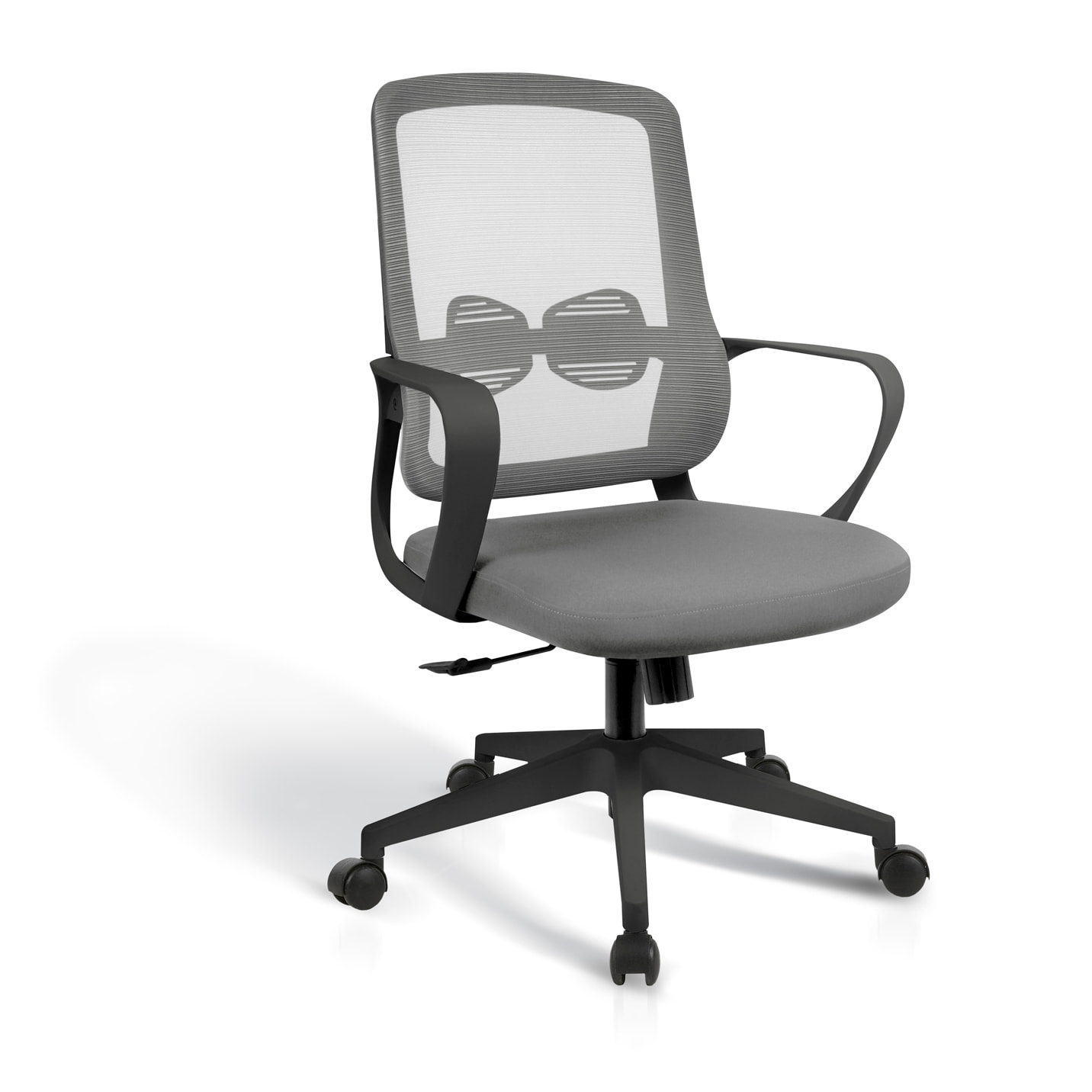 Silla de estudio Leah tela gris y negro 107x66x61 cm
