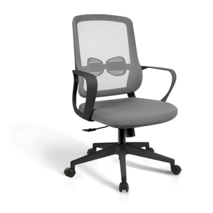Silla de estudio Leah tela gris y negro 107x66x61 cm