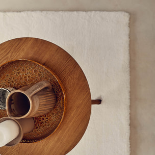 AVA - Tapis doux à poils longs lavable en machine - Blanc