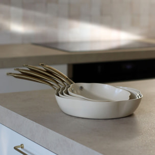 Poêle en aluminium recyclé beige 24cm en forme de fleur DAHLIA