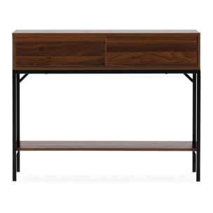 Mesa consola Auri 2 cajones efecto Nogal
