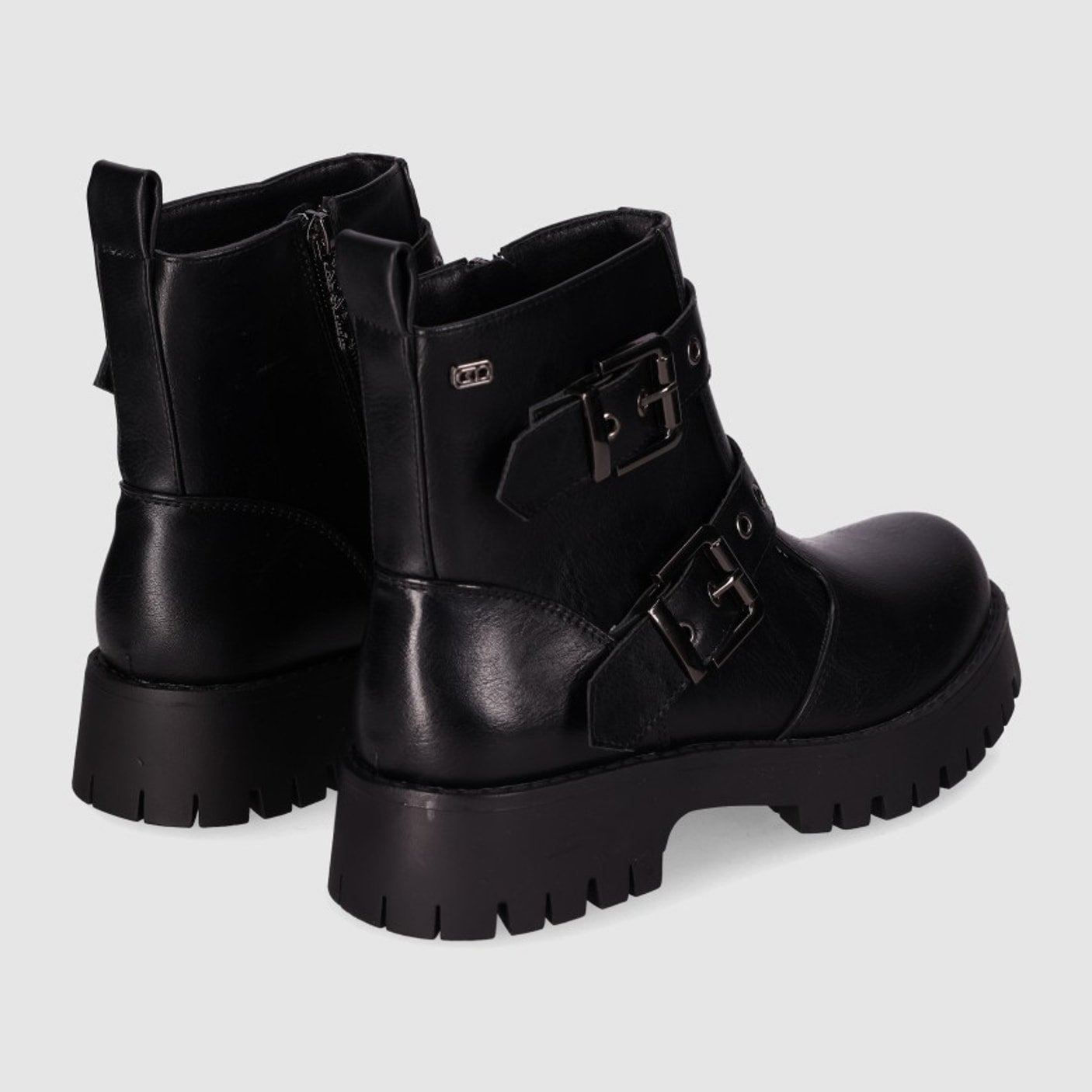 Botines de Piel Sintética - Negro - Tacón: 5 cm