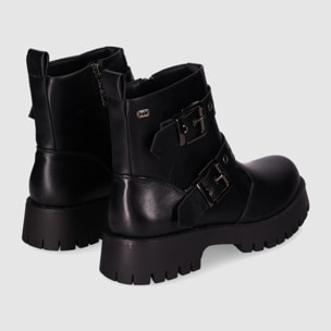 Botines de Piel Sintética - Negro - Tacón: 5 cm