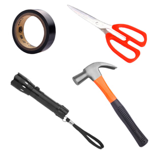 Set di attrezzi domestici con valigetta di trasporto e 45 pezzi.