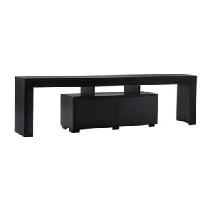 Banc TV moderne noir avec rangement - effet bois MARFA