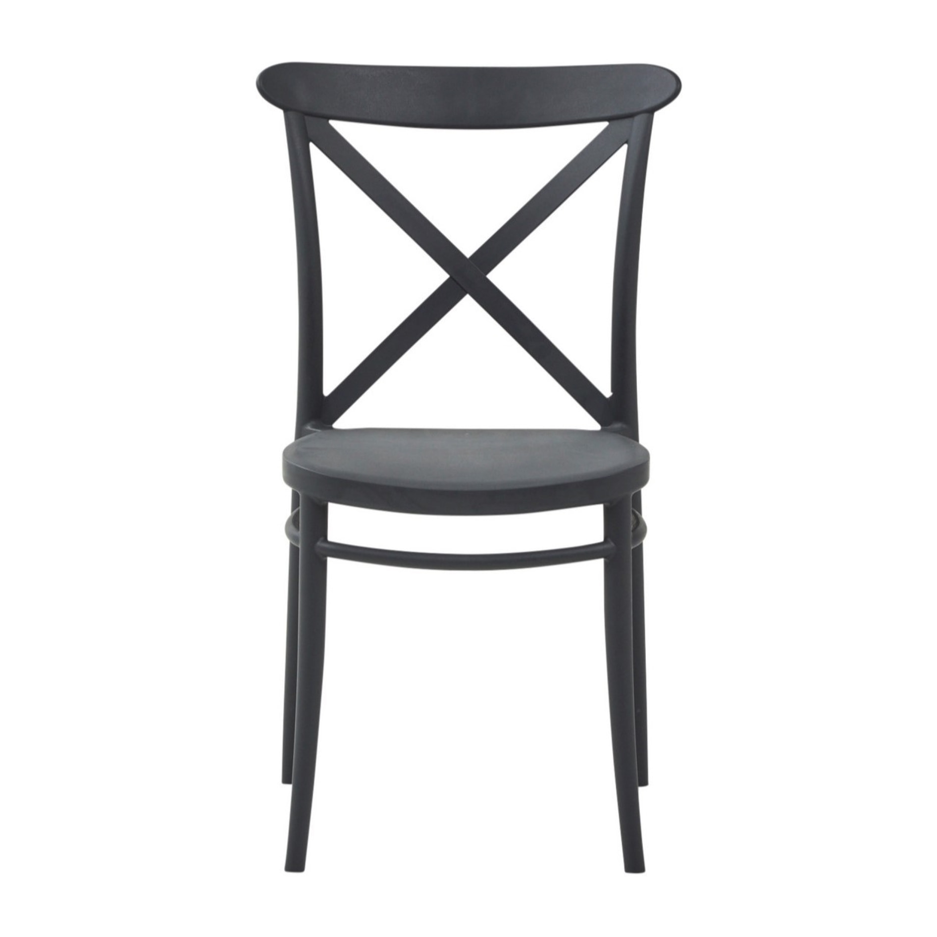 Set di 2 sedie ROTTERDAM in polipropilene antracite, impilabili