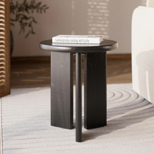 Table d'appoint ronde en bois noir D40 cm - Néa