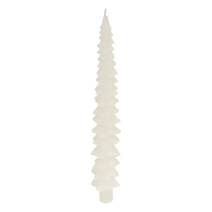 Lot de 2 bougies bâton sapin blanc
