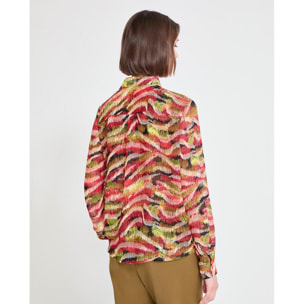Camicia a maniche lunghe con stampa serpentina