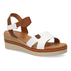 Sandalia cuña mujer elegante verano, cierre autoaderente.