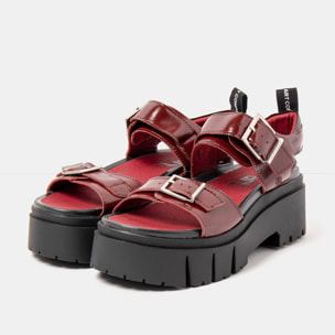 Sandalias 2041 NAPPA SHINNY BURDEOS / LEEDS color Burdeos