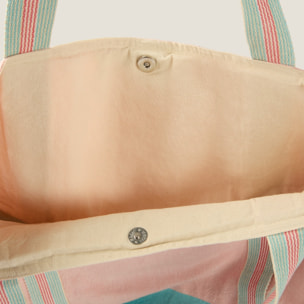 Bolsa grande algodón bicolor Gem color teja coral