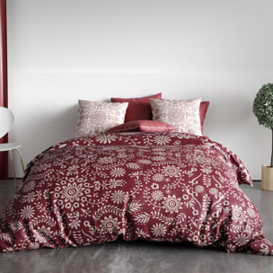 Parure housse de couette 3pcs avec taies oreiller 100% coton bio 57fils vishka