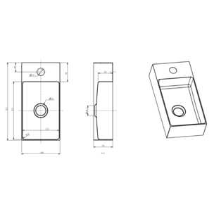 Aurum Lave mains en Acier Inoxydable 304, 36x18x9cm, Or brossé PVD (SATAUR3618BG)