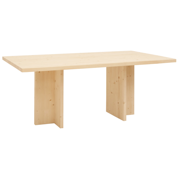 Table à manger en bois massif ton naturel en différentes tailles