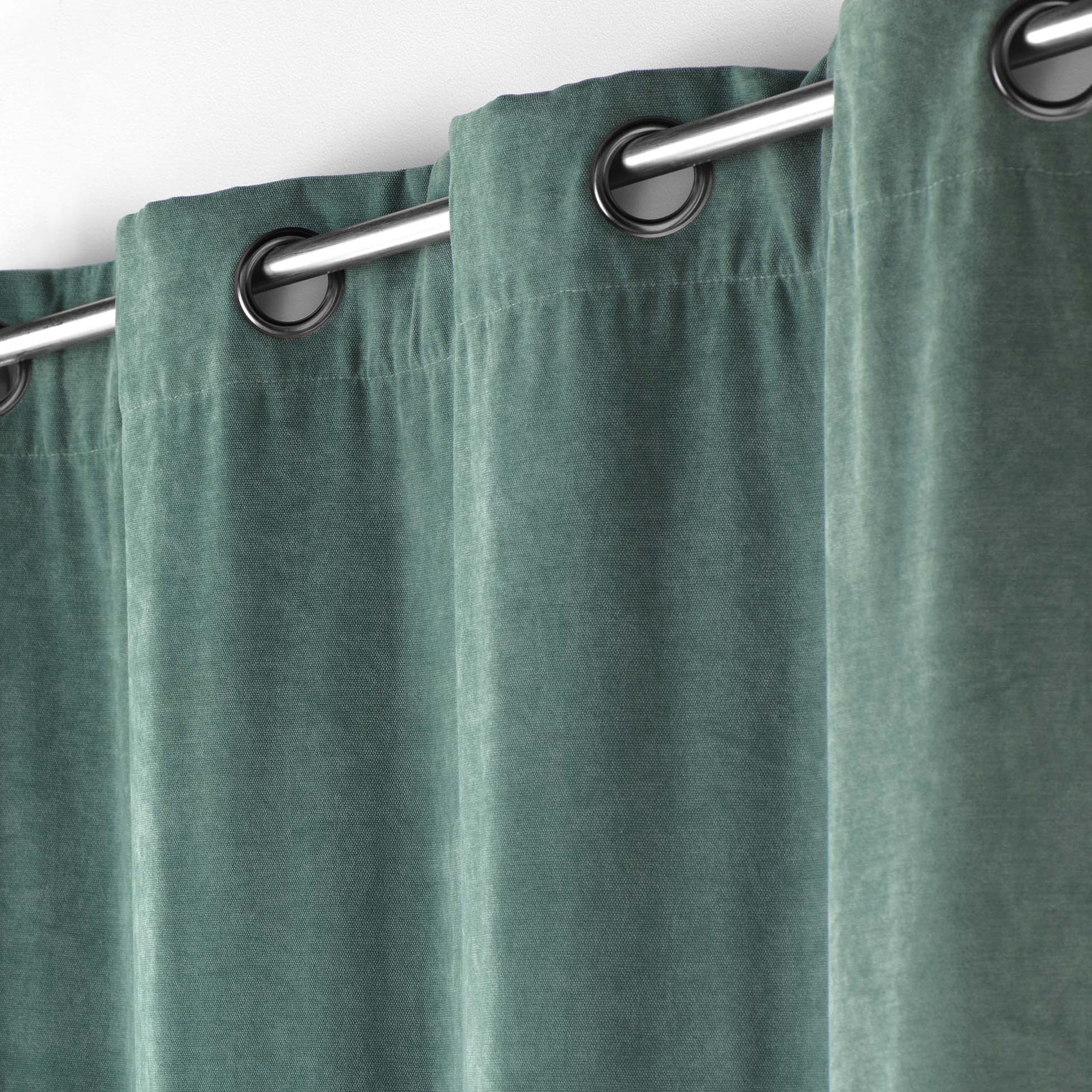 Rideau tamisant en velours uni - Sauge