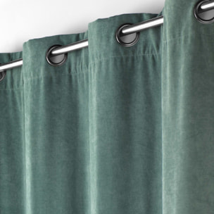 Rideau tamisant en velours uni - Sauge