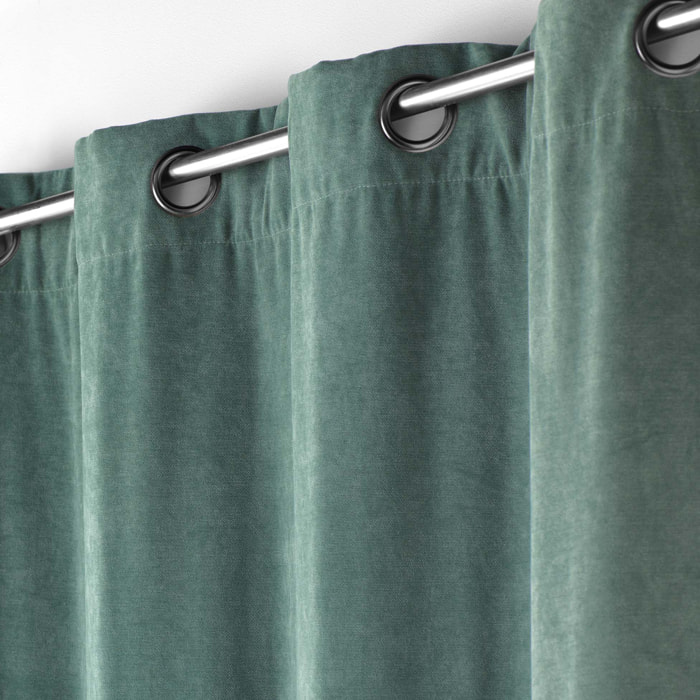 Rideau tamisant en velours uni - Sauge