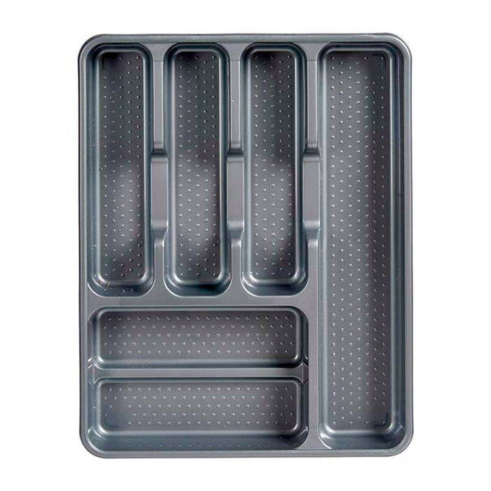 Cubertero plastico 6 departamentos gris colección kinvara