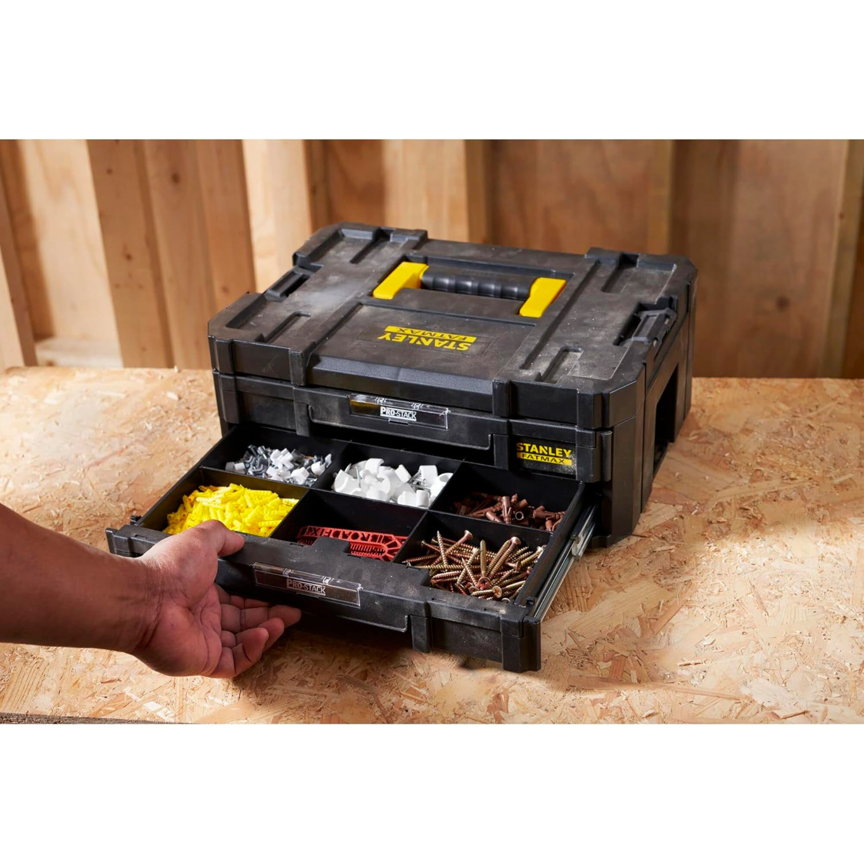 Mallette 2 Tiroirs Tstak/PRO-STACK Gamme FatMax - 8L